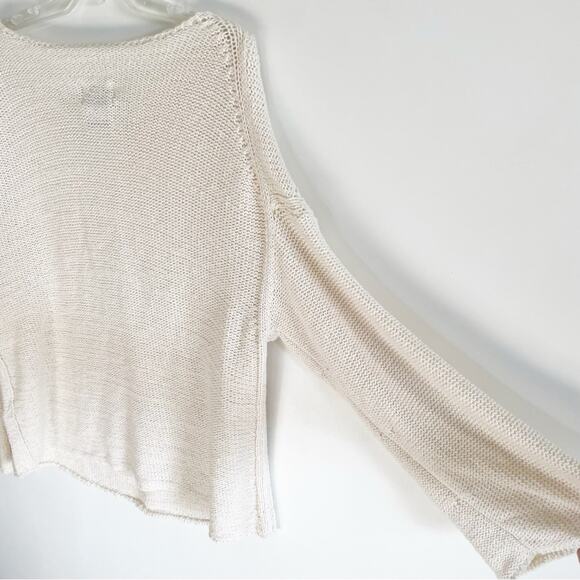 Massimo Dutti Cream Knit Open Neck Sweater - Picture 9 of 12